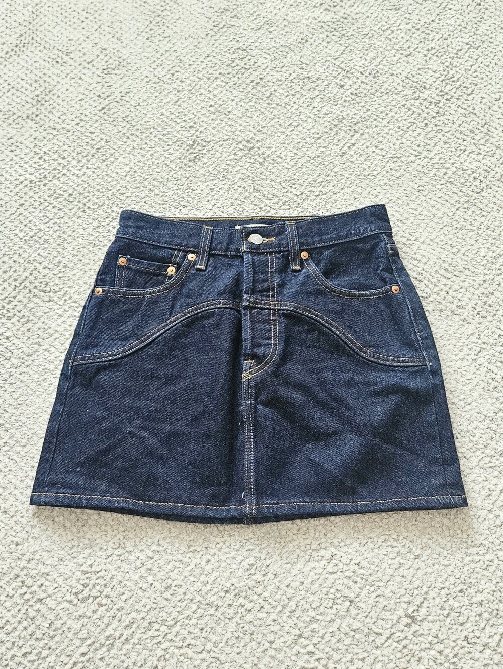 LEVI'S Western Icon Skirt Dark Wash Rodeo 100% Cotton Size 00